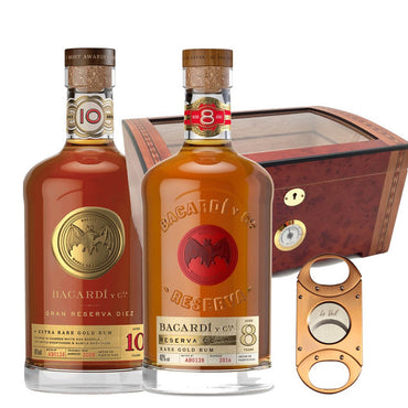 Bacardí Grand Reserve 8&10 Year With Cigar Humidor Gift Set