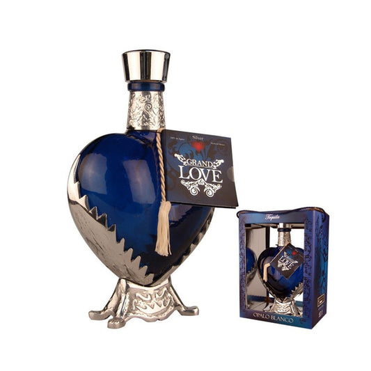 Grand Love Tequila Blanco Blue Heart Bottle 750mL