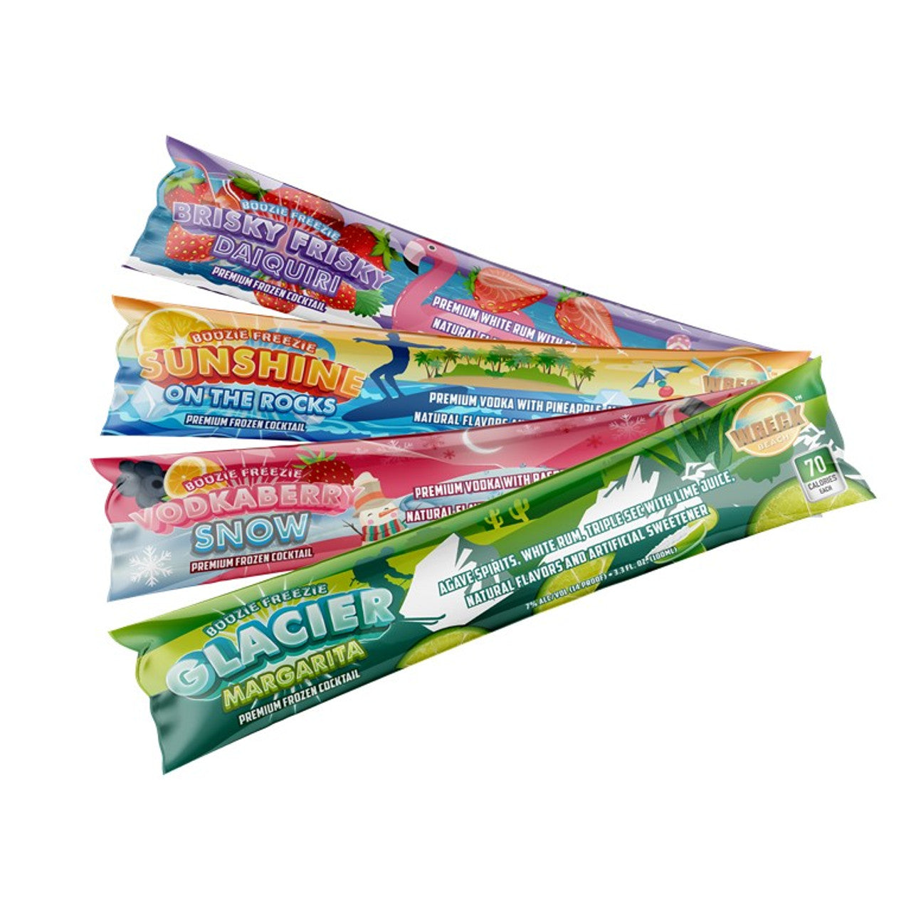 Wreck Beach Frozen Vodka Cocktail Variety 12 Mix Pack - 4 Flavors