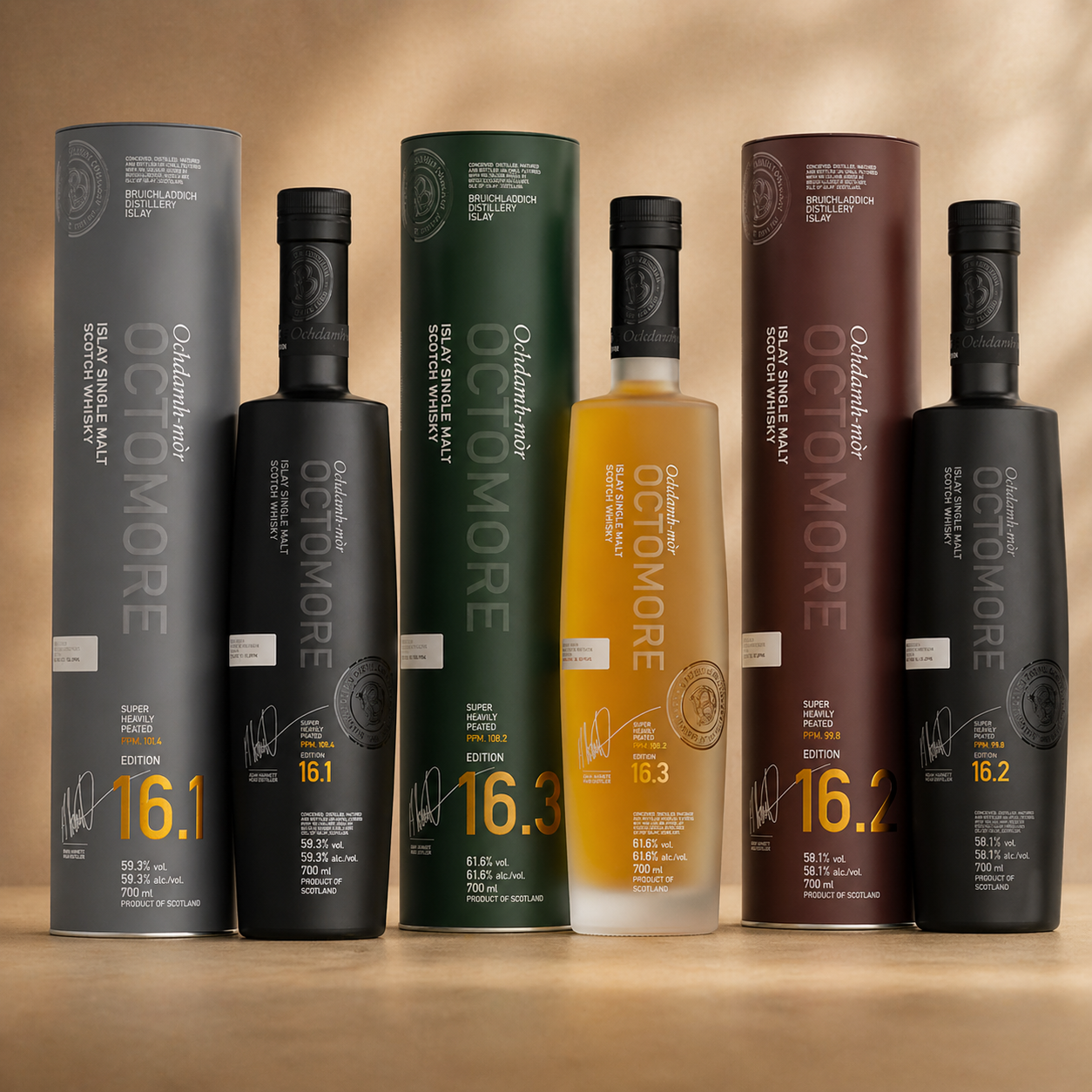 Bruichladdich Octomore Edition 16 Bundle 16.1, 16.2 & 16.3