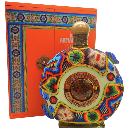 Dos Armadillos Tequila Extra Añejo Limited Edition Reserva Chaquira Beaded Orange 750mL