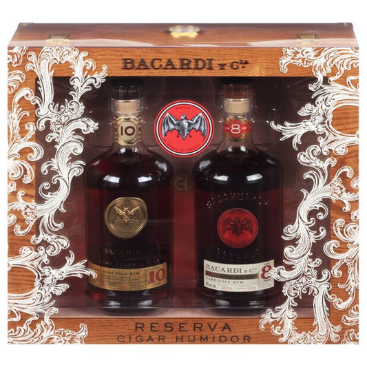 Bacardí Grand Reserve 8&10 Year With Cigar Humidor Gift Set