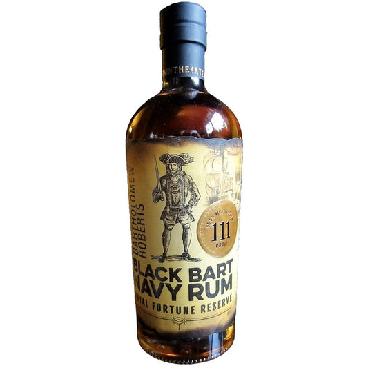 Bartholomew Roberts Black Bart Navy Rum 111 Proof Royal Fortune Reserve 750mL