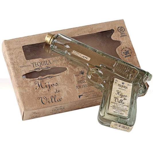 Hijos De Villa Tequila Reposado Pistol 200mL Gift Set With 2 Shot Glasses