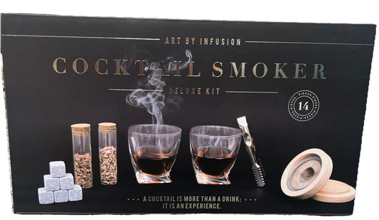 Art By Infusion Cocktail Smoker Deluxe 14 Piece Kit Smoke Mix Refreezable Stones