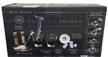 Art By Infusion Cocktail Smoker Deluxe 14 Piece Kit Smoke Mix Refreezable Stones