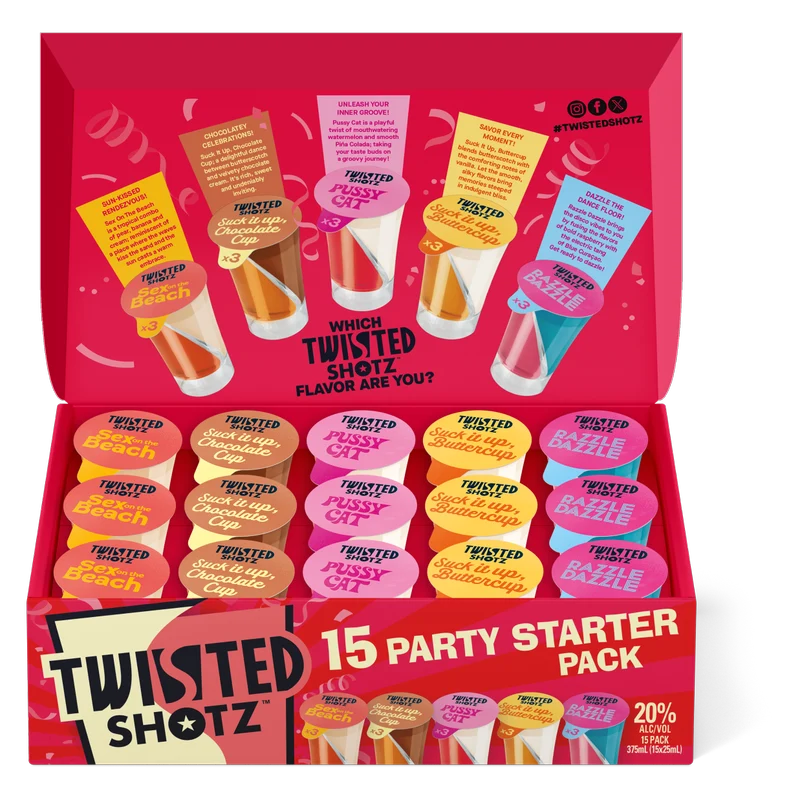 Twisted Shotz Party Starter 15pk 25ml Shotz ( Red )