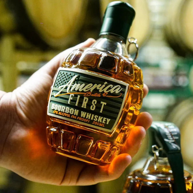 America First Grenade Straight Bourbon Whiskey 350mL