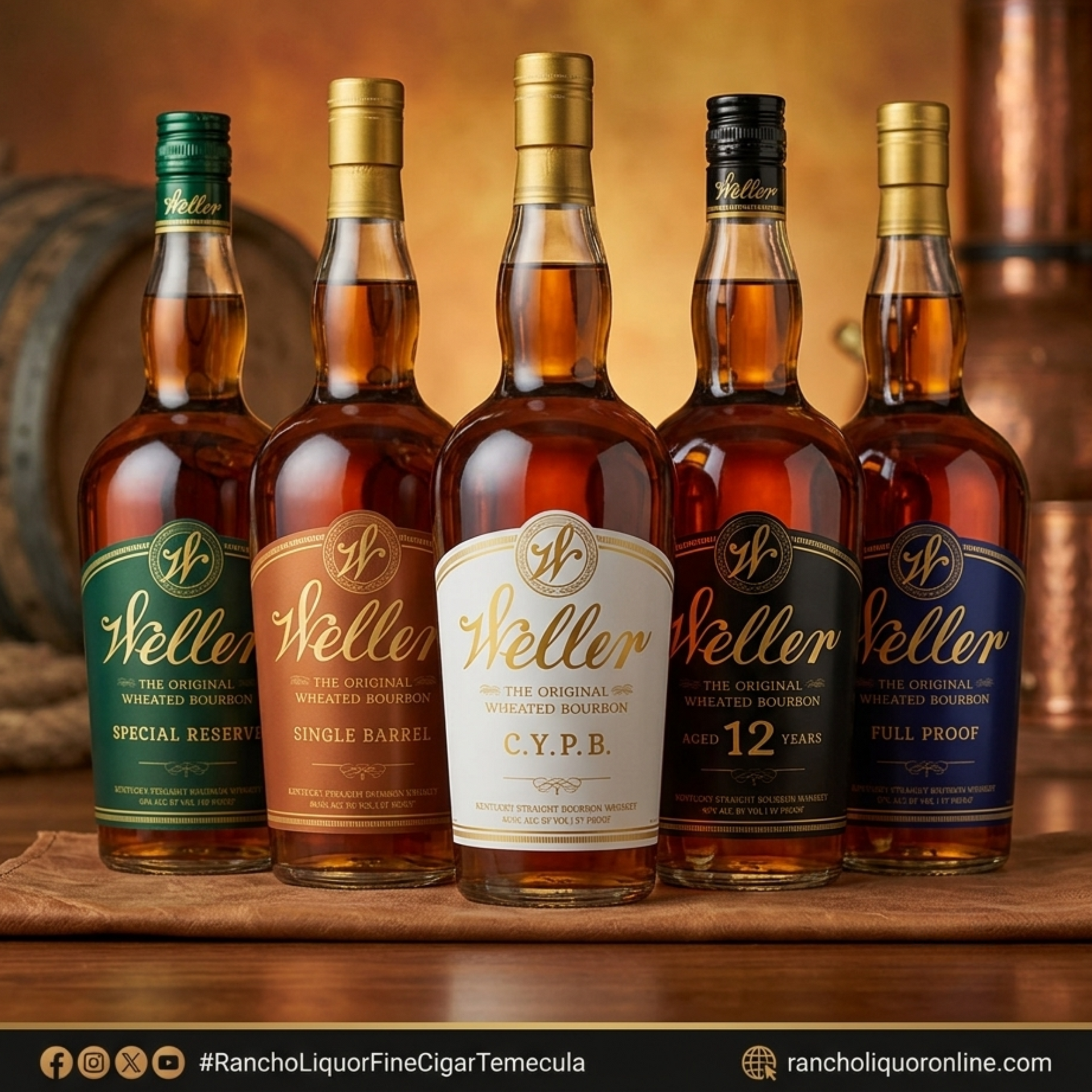 W.L. Weller Special Reserve + Single Barrel + C.Y.P.B. + 12 Year +