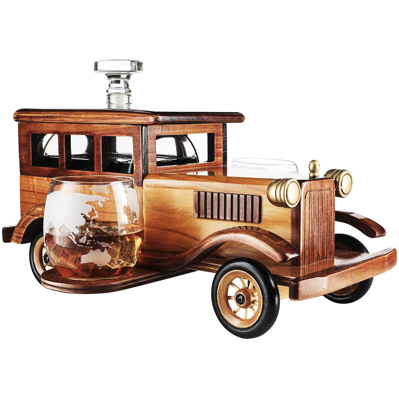 Collector's Edition Vintage Car Bourbon Decanter And Glasses Set 1L