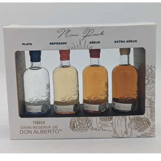 Don Alberto 50ml 4 pack Gift Set. Blanco, Repo, Anejo & EXAnejo Tequila